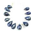 Natural Blue Sapphire Faceted Briolette Tear Drop Beads Strand - Length 4.5 Inches and Size 15mm to 18mm approx. Quantity 11 Beads.